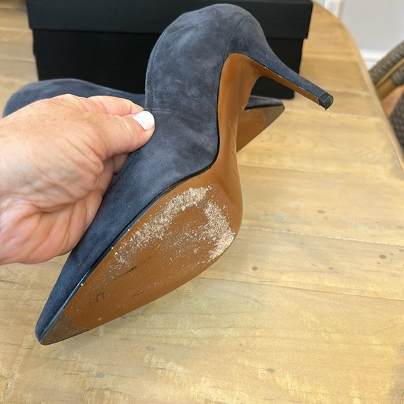 Coach suede heel women size 8B midnight navy - Picture 5 of 7